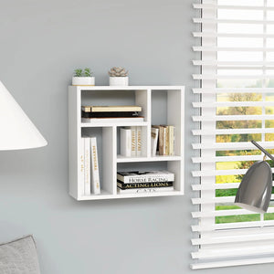 vidaXL Wall Shelf White 45.1x16x45.1 cm Engineered Wood