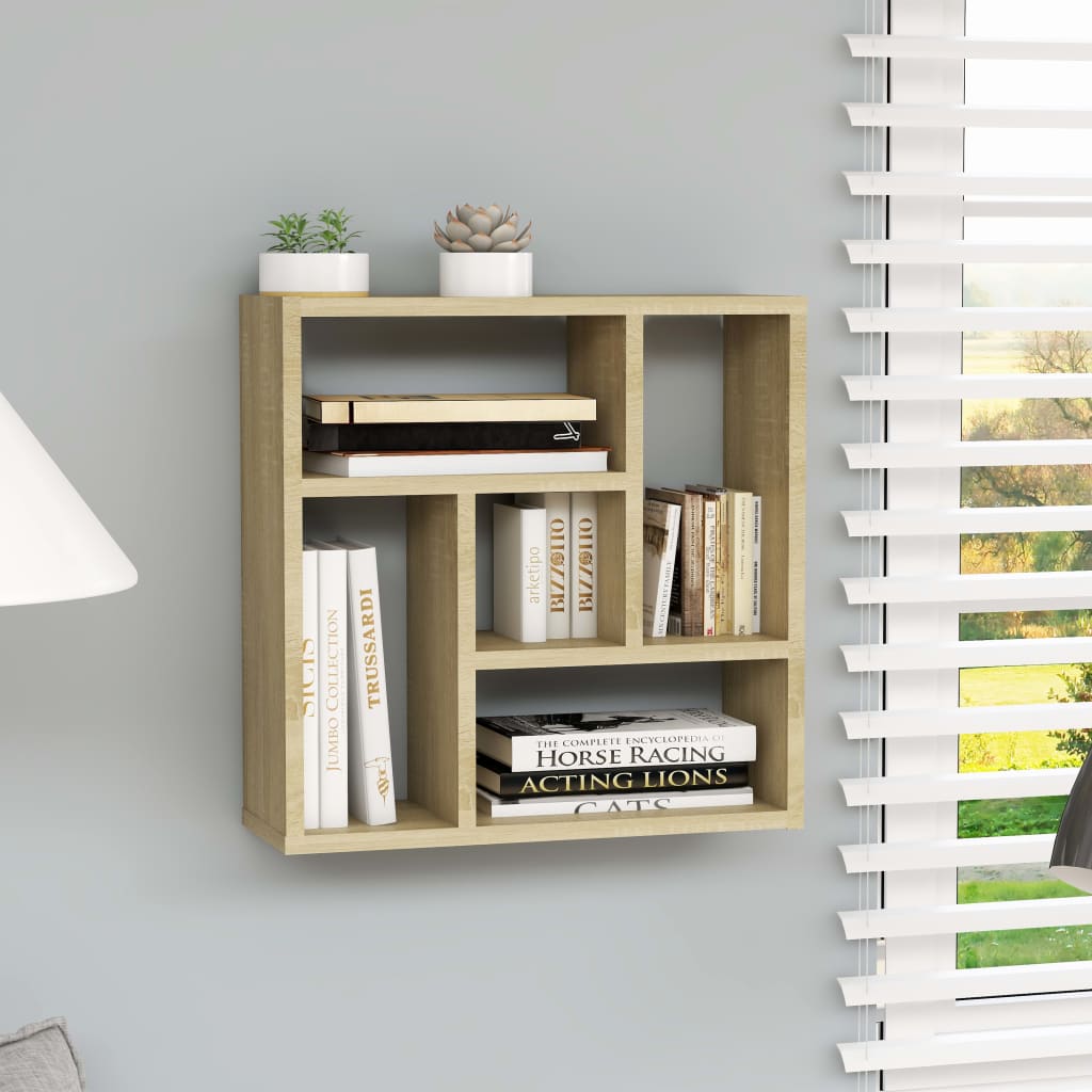 vidaXL Wall Shelf Sonoma Oak 45.1x16x45.1 cm Engineered Wood