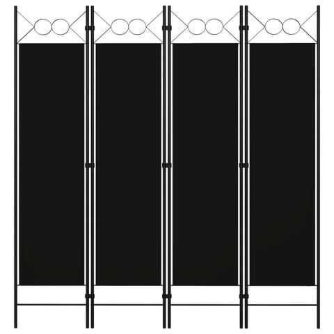 vidaXL 4-Panel Room Divider Black 160x180 cm