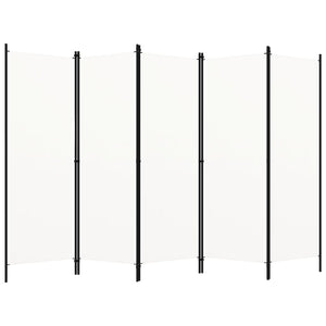 vidaXL 5-Panel Room Divider White 250x180 cm