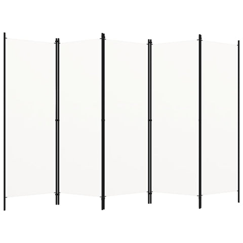 vidaXL 5-Panel Room Divider White 250x180 cm