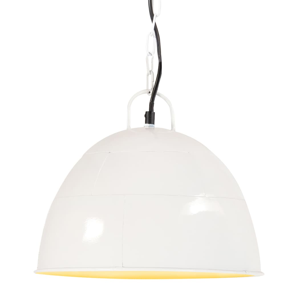 vidaXL Industrial Vintage Hanging Lamp 25 W White Round 31 cm E27