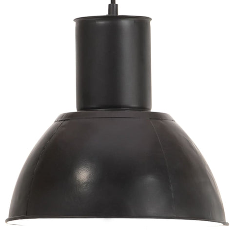 vidaXL Hanging Lamp 25 W Black Round 28.5 cm E27