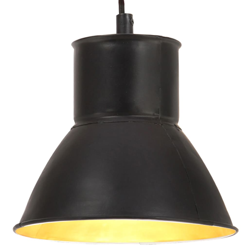 vidaXL Hanging Lamp 25 W Black Round 17 cm E27