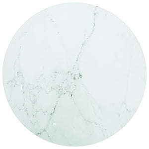 vidaXL Table Top White Ç?40x0.8 cm Tempered Glass with Marble Design