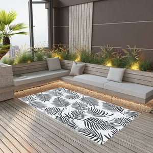 vidaXL Outdoor Carpet White and Black 80x150 cm PP