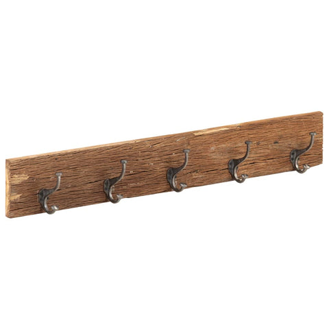 vidaXL Hall Hanger with 5 Hooks 100x2.5x15 cm Solid Reclaimed Wood