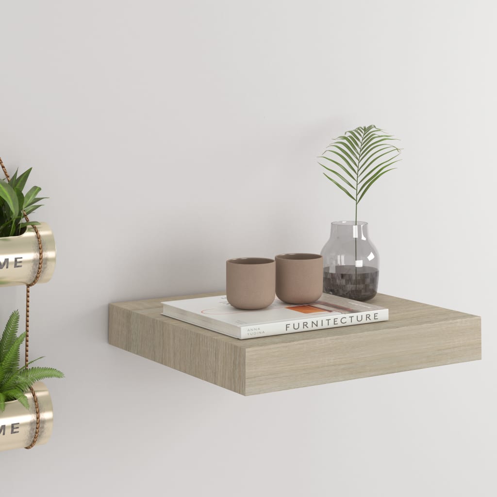 vidaXL Floating Wall Shelf Oak 23x23.5x3.8 cm MDF