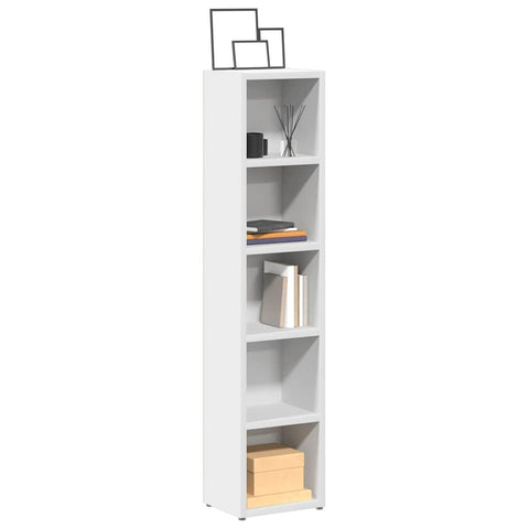 vidaXL CD Cabinets 2 pcs White 21x16x93.5 cm Engineered Wood