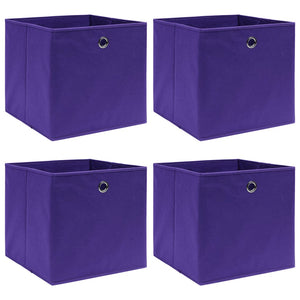 vidaXL Storage Boxes 4 pcs Non-woven Fabric 28x28x28 cm Purple