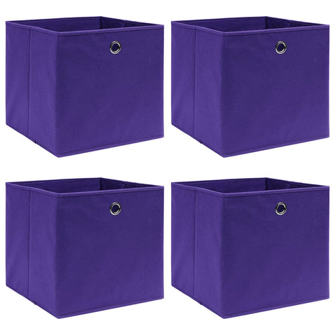 vidaXL Storage Boxes 4 pcs Non-woven Fabric 28x28x28 cm Purple