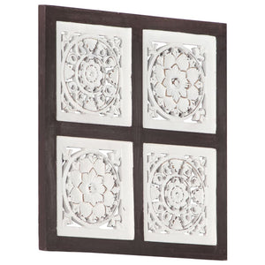 vidaXL Hand-Carved Wall Panel MDF 40x40x1.5 cm Brown and White