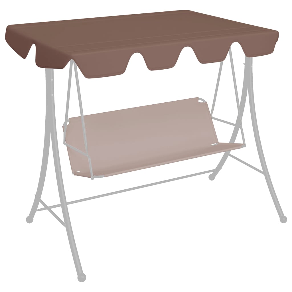 vidaXL Replacement Canopy for Garden Swing Brown 150/130x105/70 cm