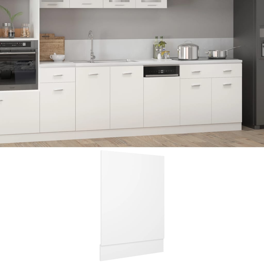 vidaXL Dishwasher Panel White 45x3x67 cm Engineered Wood