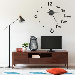 vidaXL 3D Wall Clock Modern Design Black 100 cm XXL