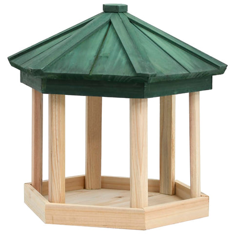 vidaXL Bird Feeder Octagon Solid Firwood 33x30 cm