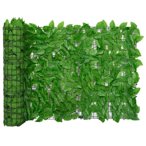 vidaXL Balcony Screen with Green Leaves 500x75 cm