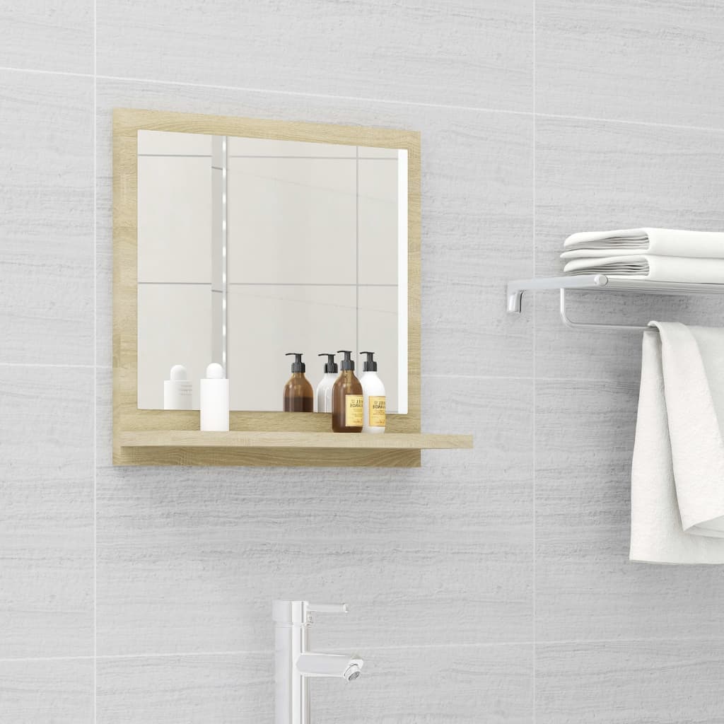 vidaXL Bathroom Mirror Sonoma Oak 40x10.5x37 cm Engineered Wood