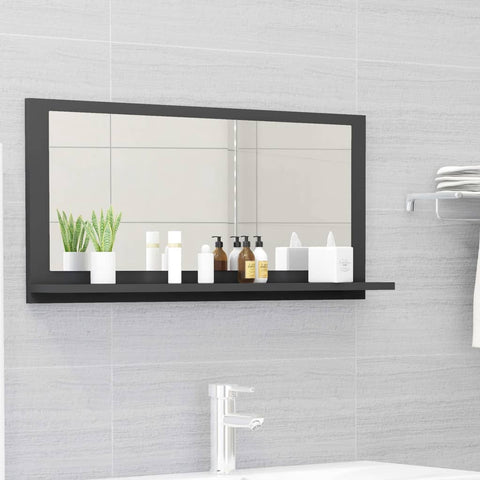 vidaXL Bathroom Mirror Grey 80x10.5x37 cm Engineered Wood