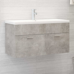 vidaXL Sink Cabinet Concrete Grey 90x38.5x46 cm Engineered Wood