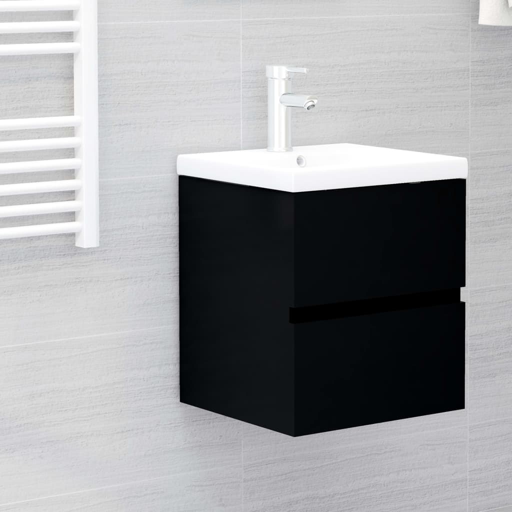 vidaXL Sink Cabinet Black 41x38.5x45 cm Engineered Wood