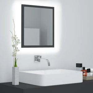 vidaXL LED Bathroom Mirror Grey 40x8.5x37 cm Acrylic