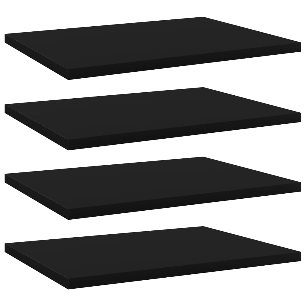 vidaXL Bookshelf Boards 4 pcs Black 40x30x1.5 cm Engineered Wood