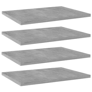 vidaXL Bookshelf Boards 4 pcs Concrete Grey 40x30x1.5 cm Engineered Wood