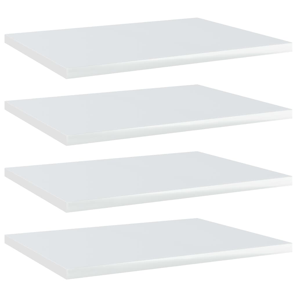 vidaXL Bookshelf Boards 4 pcs High Gloss White 40x30x1.5 cm Engineered Wood