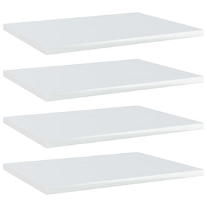 vidaXL Bookshelf Boards 4 pcs High Gloss White 40x30x1.5 cm Engineered Wood