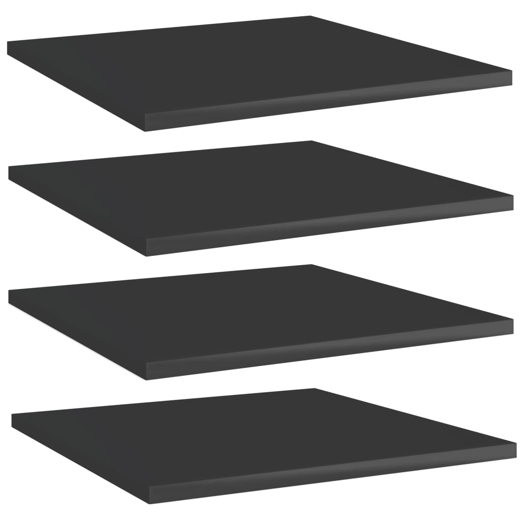 vidaXL Bookshelf Boards 4 pcs High Gloss Black 40x40x1.5 cm Engineered Wood