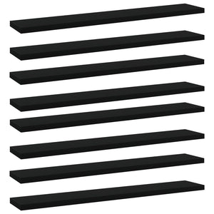 vidaXL Bookshelf Boards 8 pcs Black 60x10x1.5 cm Engineered Wood