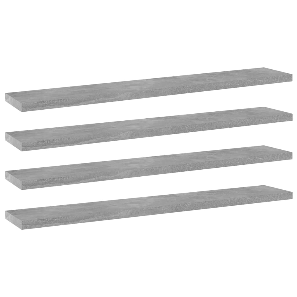 vidaXL Bookshelf Boards 4 pcs Concrete Grey 60x10x1.5 cm Engineered Wood