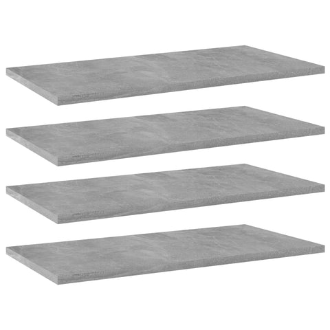 vidaXL Bookshelf Boards 4 pcs Concrete Grey 60x30x1.5 cm Engineered Wood