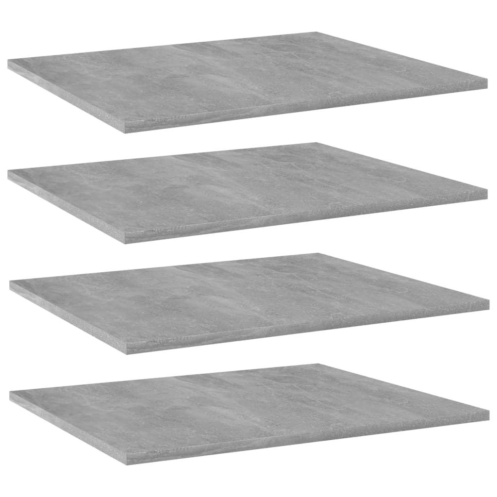 vidaXL Bookshelf Boards 4 pcs Concrete Grey 60x50x1.5 cm Engineered Wood