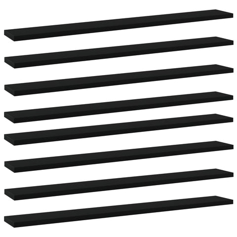 vidaXL Bookshelf Boards 8 pcs Black 80x10x1.5 cm Engineered Wood