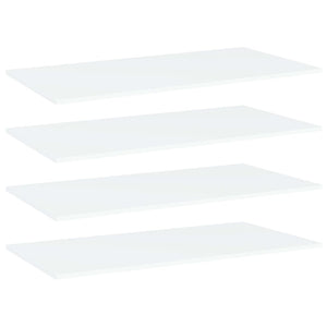 vidaXL Bookshelf Boards 4 pcs White 80x20x1.5 cm Engineered Wood