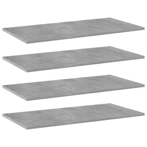 vidaXL Bookshelf Boards 4 pcs Concrete Grey 80x40x1.5 cm Engineered Wood