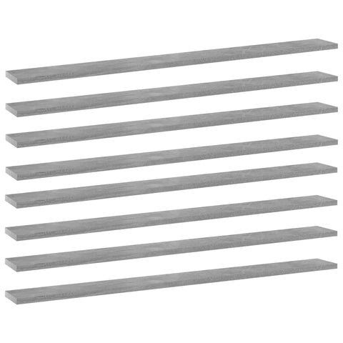 vidaXL Bookshelf Boards 8 pcs Concrete Grey 100x10x1.5 cm Engineered Wood