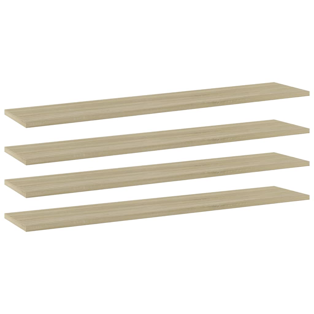 vidaXL Bookshelf Boards 4 pcs Sonoma Oak 100x20x1.5 cm Engineered Wood