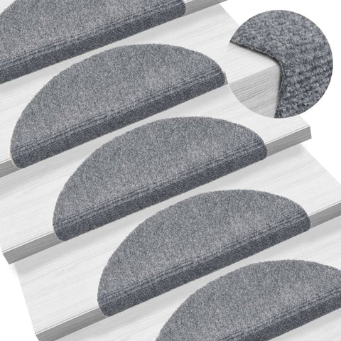 vidaXL Self-adhesive Stair Mats 10 pcs Light Grey 56x17x cm Needle Punch