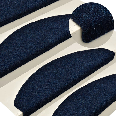 vidaXL Self-adhesive Stair Mats 10 pcs Navy 56x17x3 cm Needle Punch