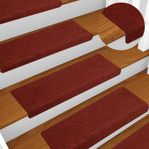 vidaXL Stair Mats 5 pcs Bordeaux Red 65x21x4 cm Needle Punch