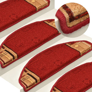 vidaXL Stair Mats Self-adhesive 5 pcs 65x21x4 cm Red