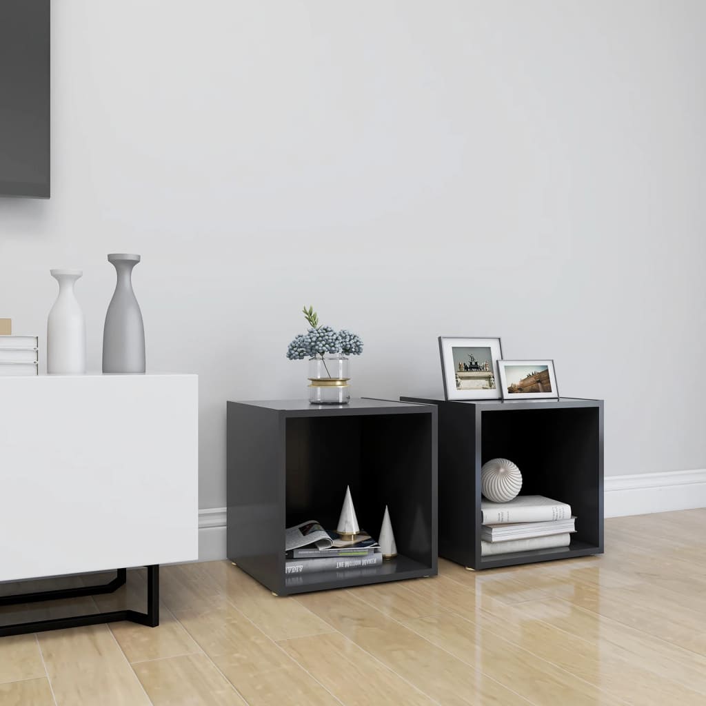 vidaXL TV Cabinets 2 pcs Grey 37x35x37 cm Engineered Wood