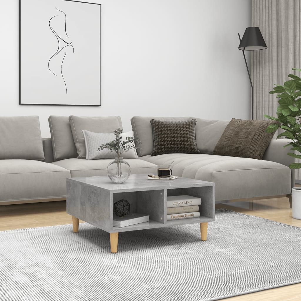 vidaXL Coffee Table Concrete Grey 60x60x30 cm Engineered Wood