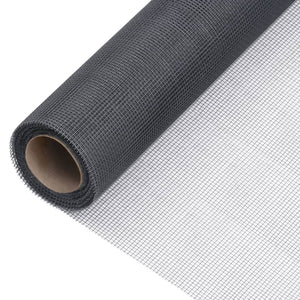 vidaXL Mesh Screen Fiberglass 112x1000 cm Grey