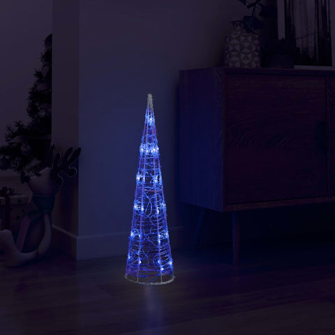 vidaXL Acrylic Decorative Pyramid LED Light Cone Blue 60 cm