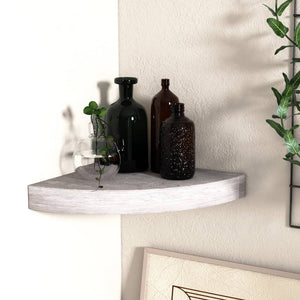 vidaXL Wall Corner Shelf Concrete Grey 35x35x3.8 cm MDF