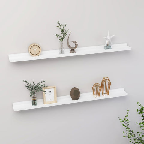 vidaXL Wall Shelves 2 pcs White 100x9x3 cm